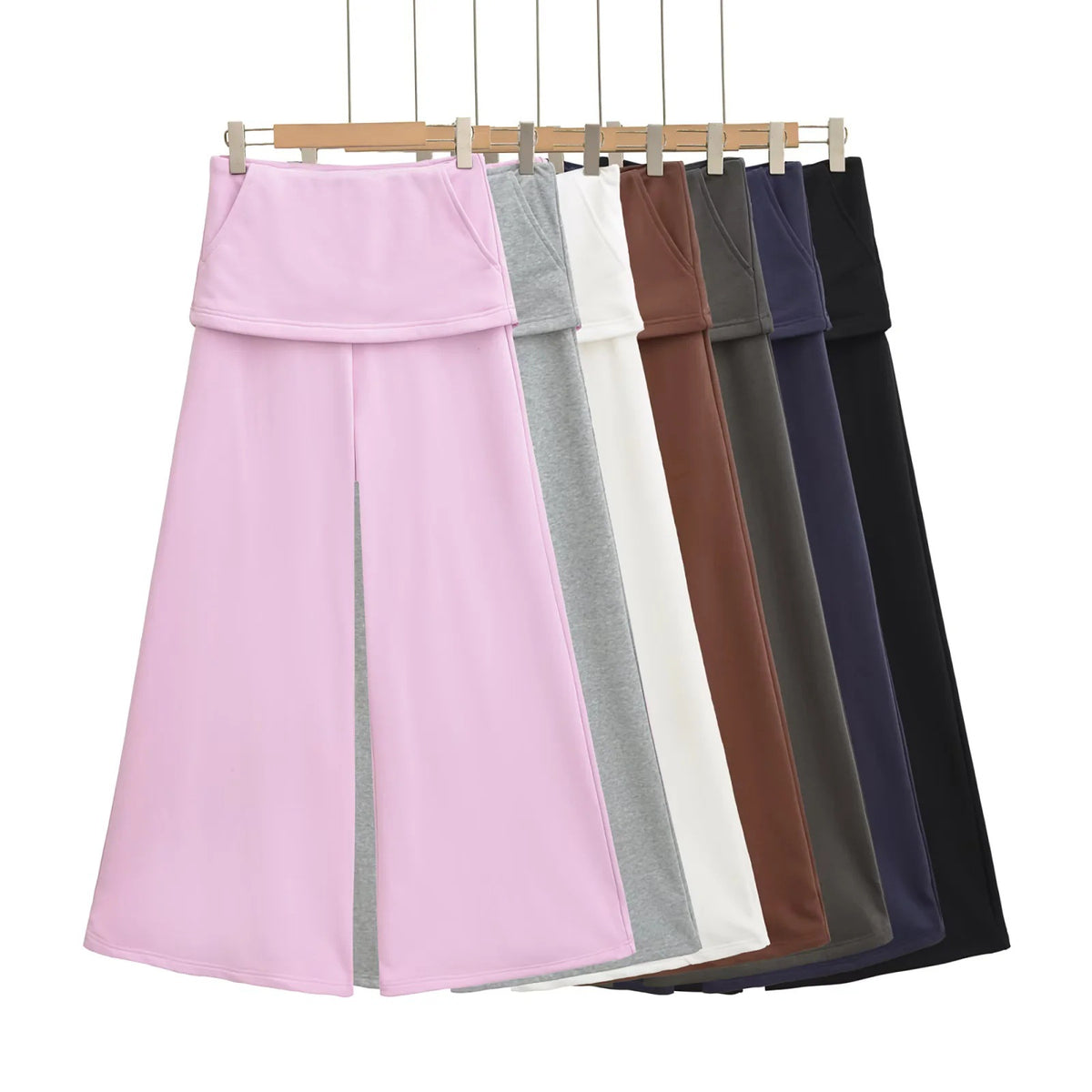Fake two ankle binding wide leg skirts and pants