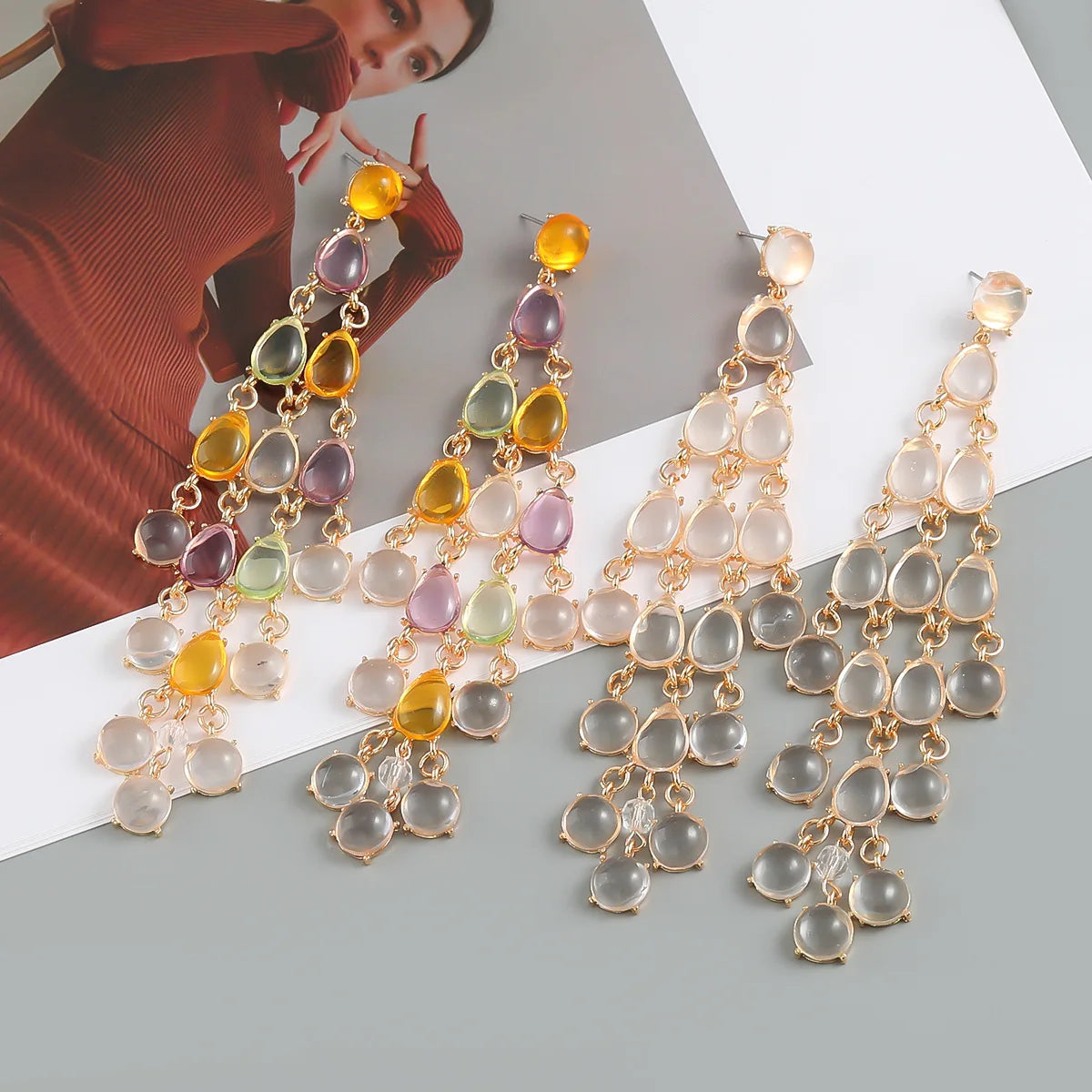 Earring New Resin Tassel Earrings for Women Jewelry
