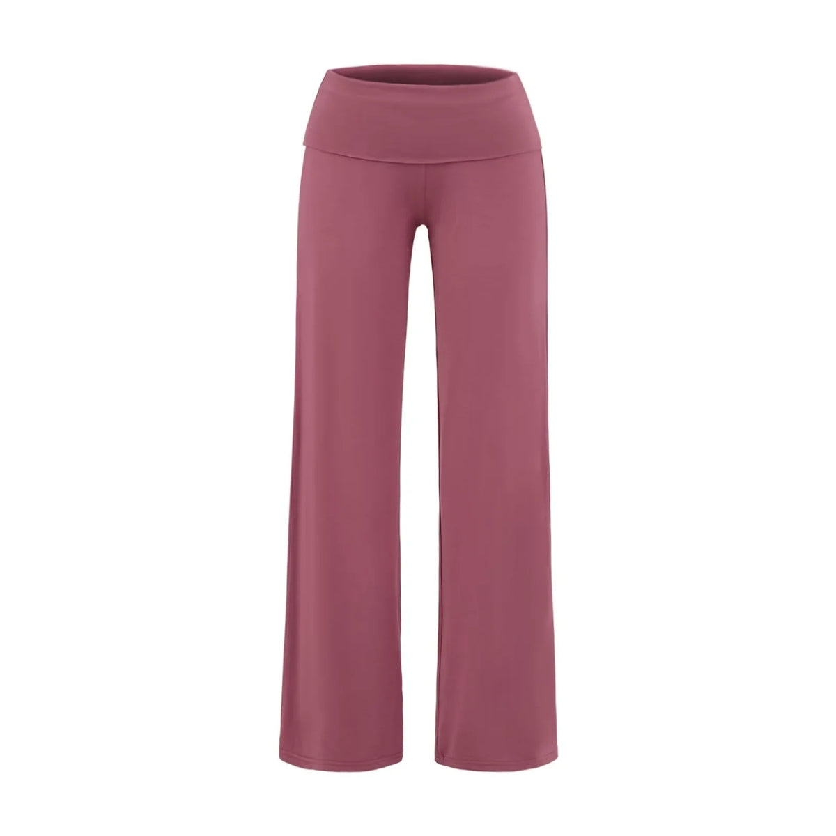 Flanged straight leg pants for women