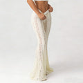 Hip hugging low waisted lace flared pants casual pants for women