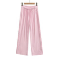 High waisted elastic waisted long pants for women