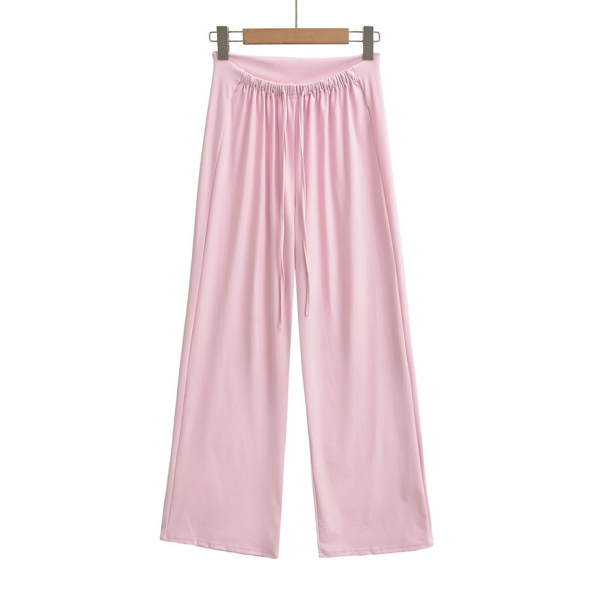 High waisted elastic waisted long pants for women