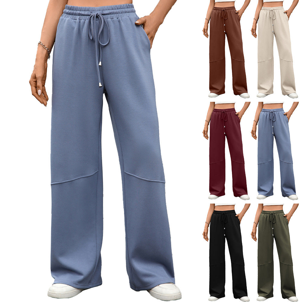 🎀✨ **Everyday Drawstring Wide-Leg Pants 🤍👖**