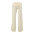 Flanged straight leg pants for women