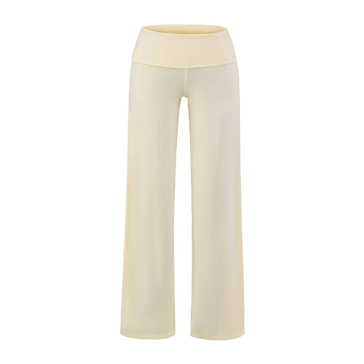 Flanged straight leg pants for women
