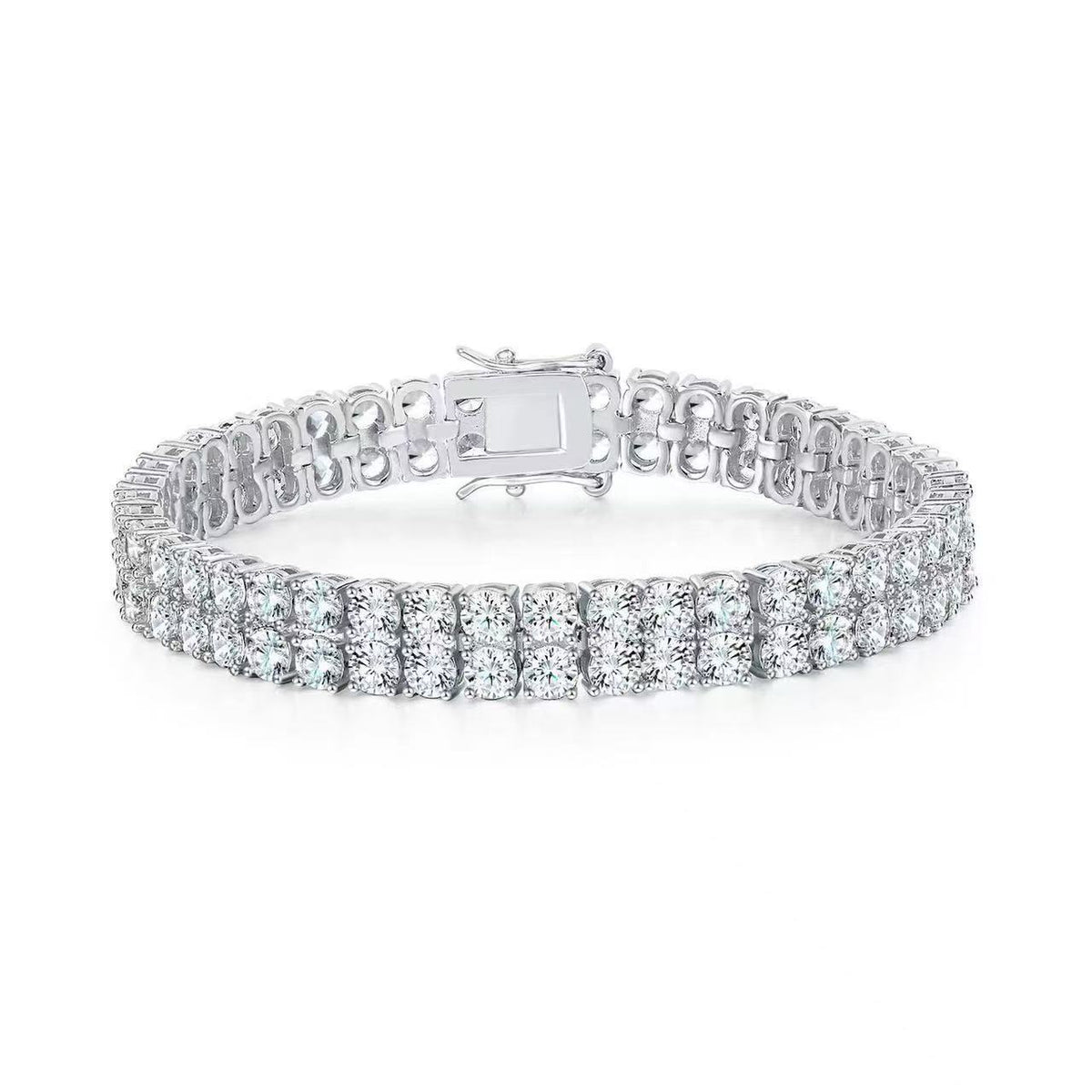 Luxury Tennis Bracelet with Full Zirconia, Single and Double Row Pave CZ Bracelet for Men and Women