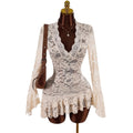 Lace Dress Women Hollow Out Bodycon Mini Dress