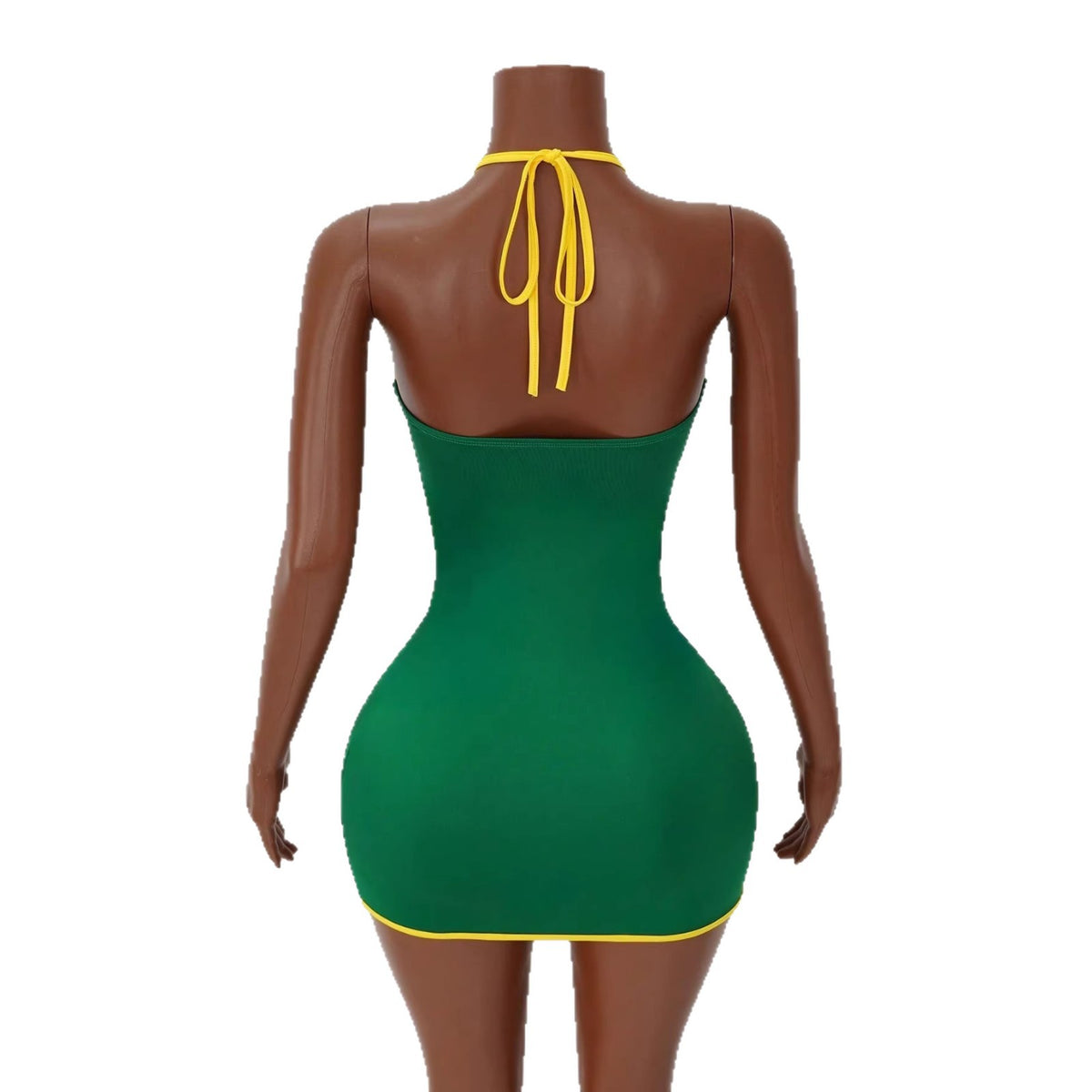 Hanging neck hollow hip skirt