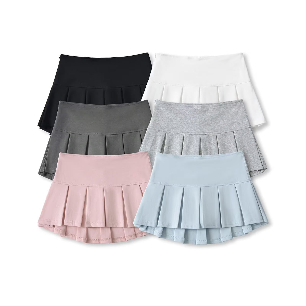 Short skirt with pleated bottom pants