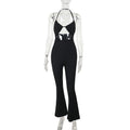 Sexy hot girl slim fit hanging neck hollow jumpsuit for women