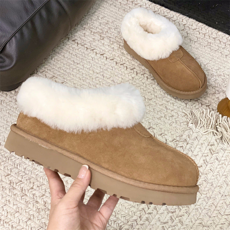 Snow boots winter warm short plush thickened snow shoes for women