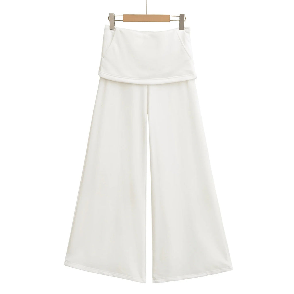 Fake two ankle binding wide leg skirts and pants