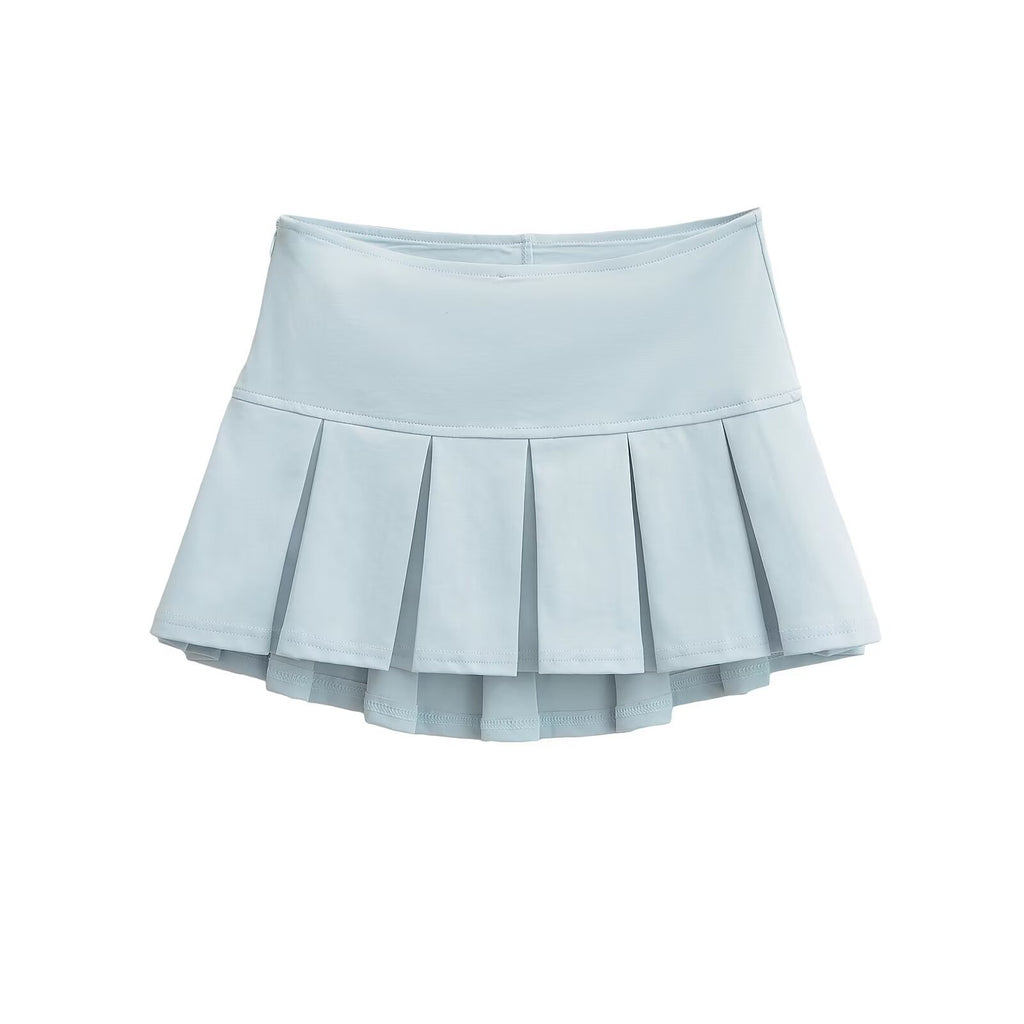 Short skirt with pleated bottom pants
