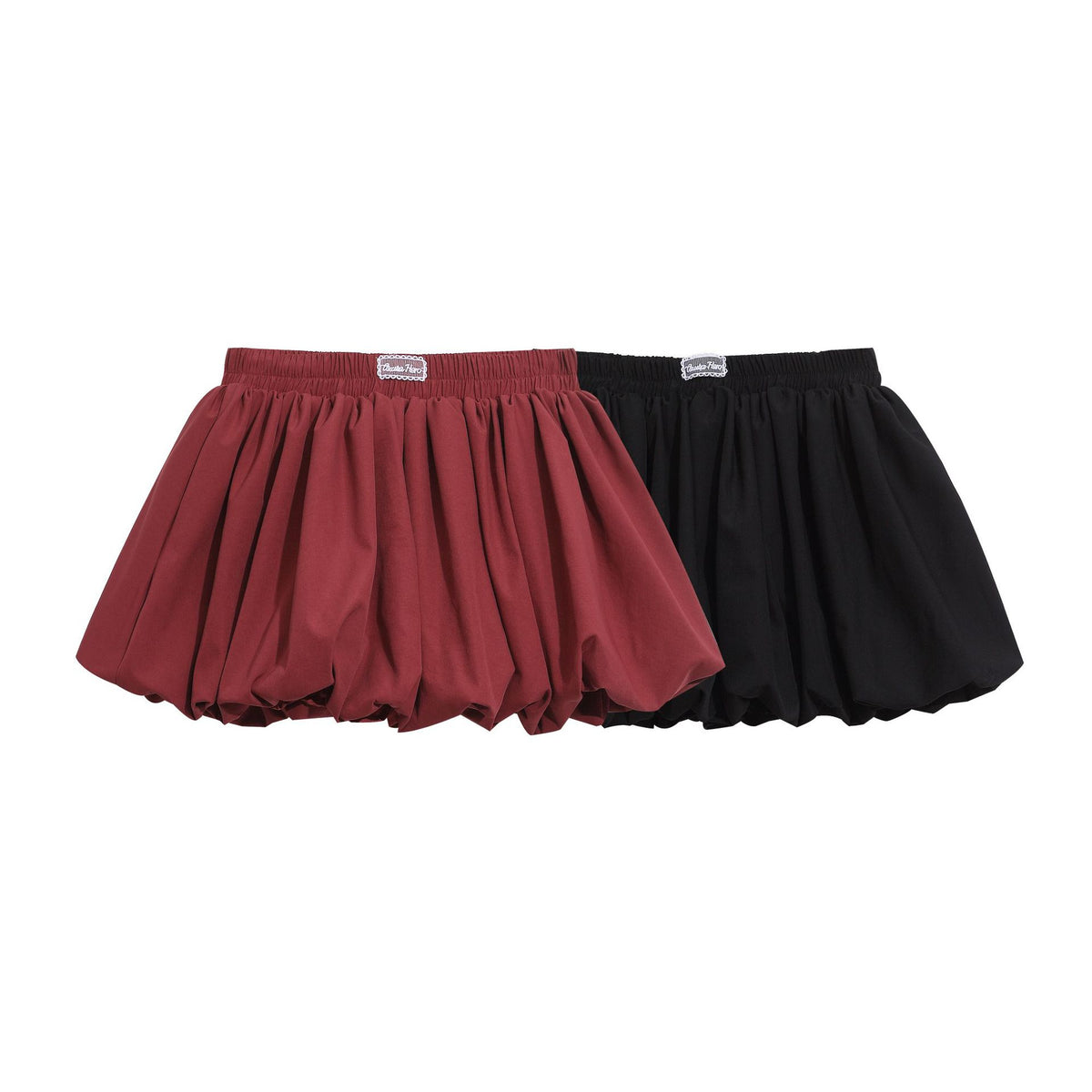 High-Waisted Peplum Puff Skirt Pants for Women Elastic Waist Slim-Fitting Short Skirt