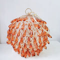 Waterdrop shaped acrylic multi-color selection circular metal birdcage hand-held dinner bag