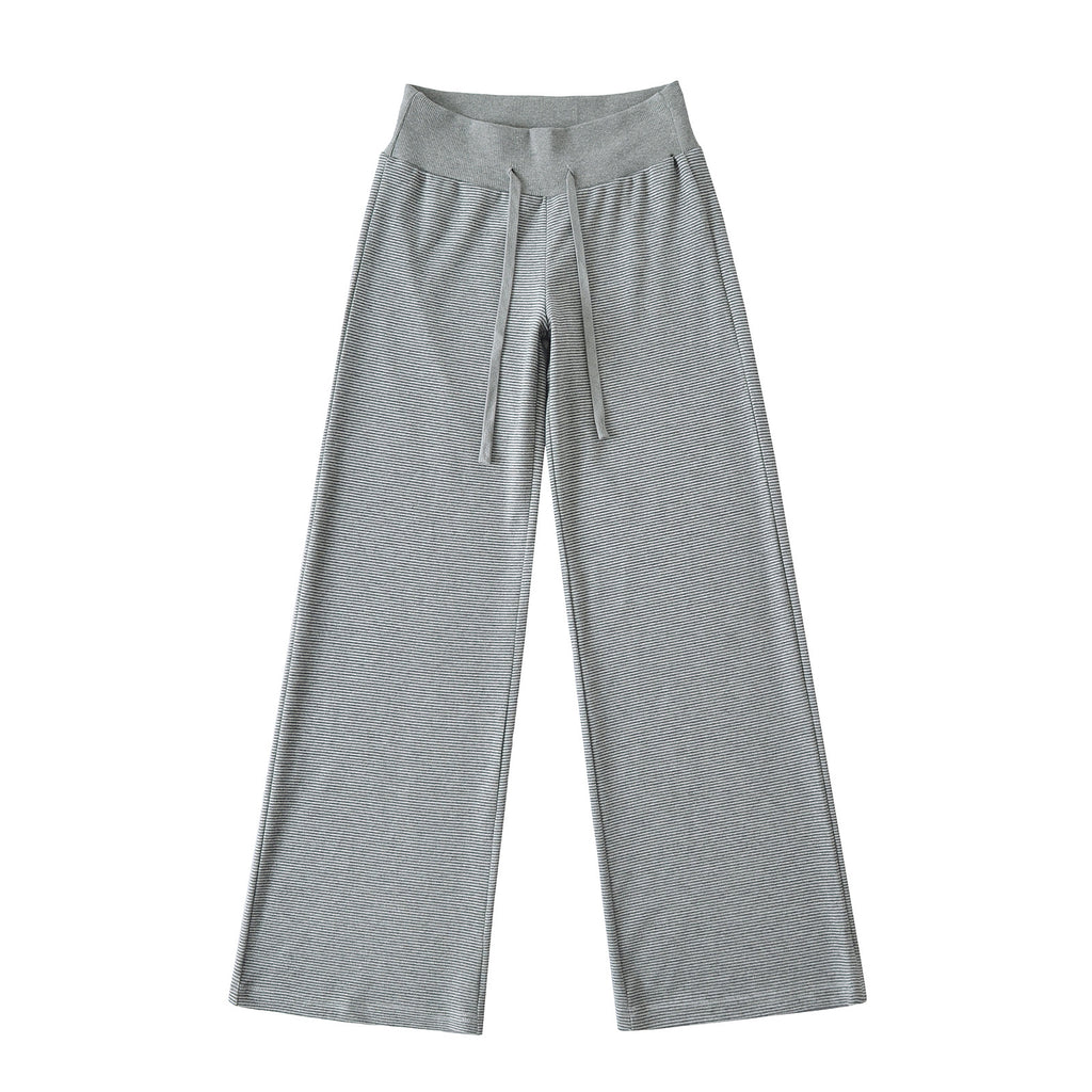 Wide waist patchwork drawstring sweatpants for women