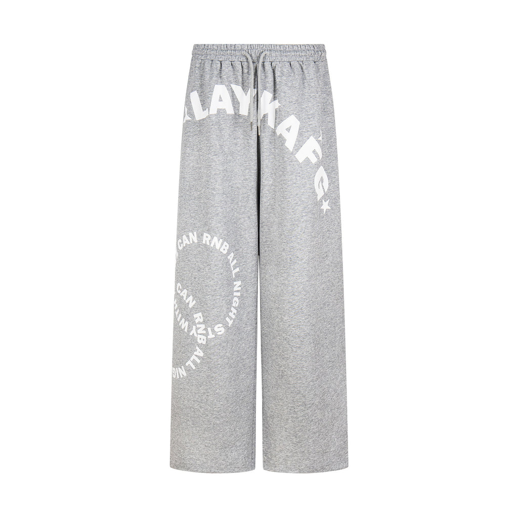 Letter Print Sport Wide-Leg Pants for Women