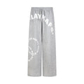 Letter Print Sport Wide-Leg Pants for Women