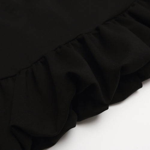 Black Bubble Skirt for Women High Waist Slimming Anti-Show Short Puffy A-Line Skirt