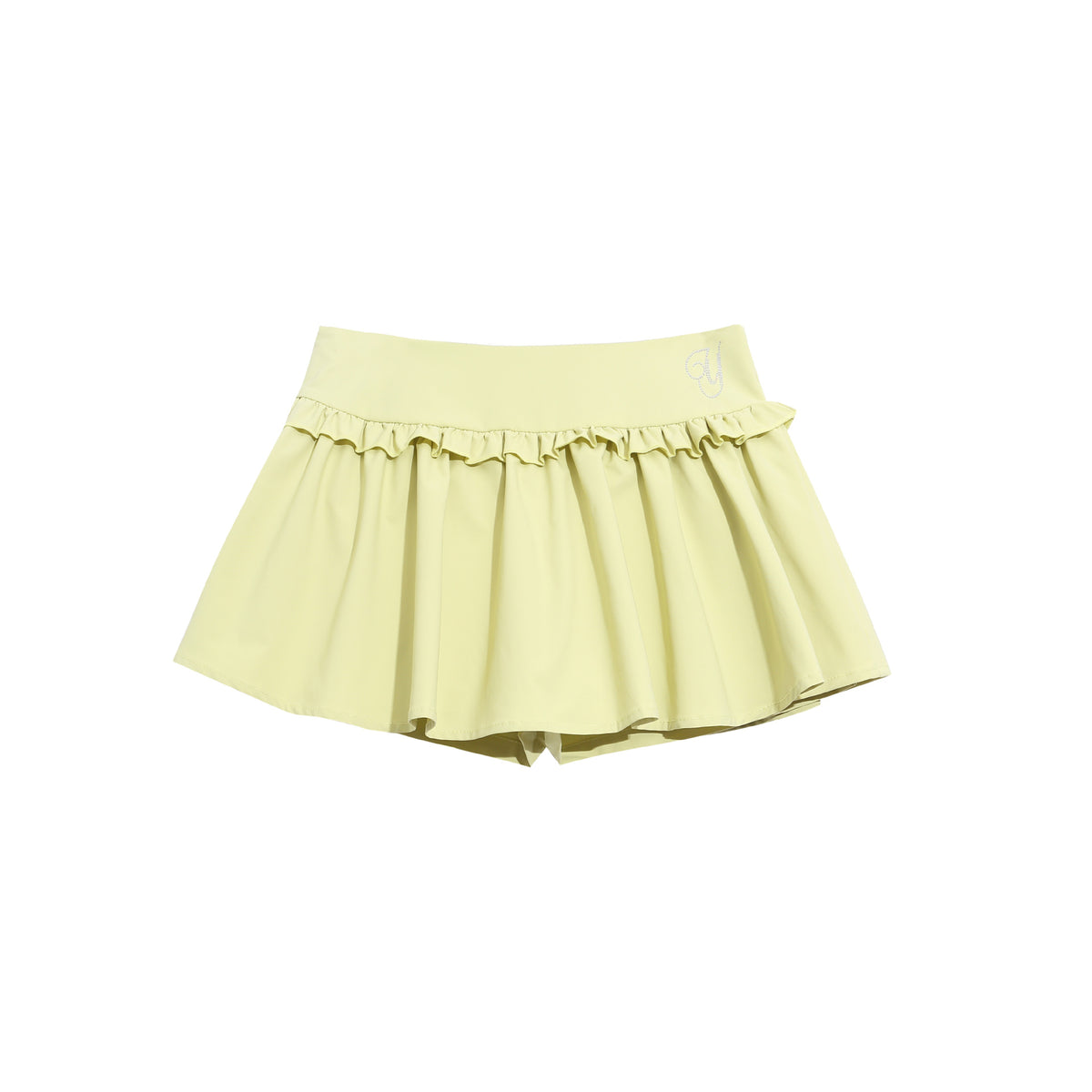 Letter Embellished Puff Skirt High Waist Loose Slimming Sweet Girl Chic Mini Skirt