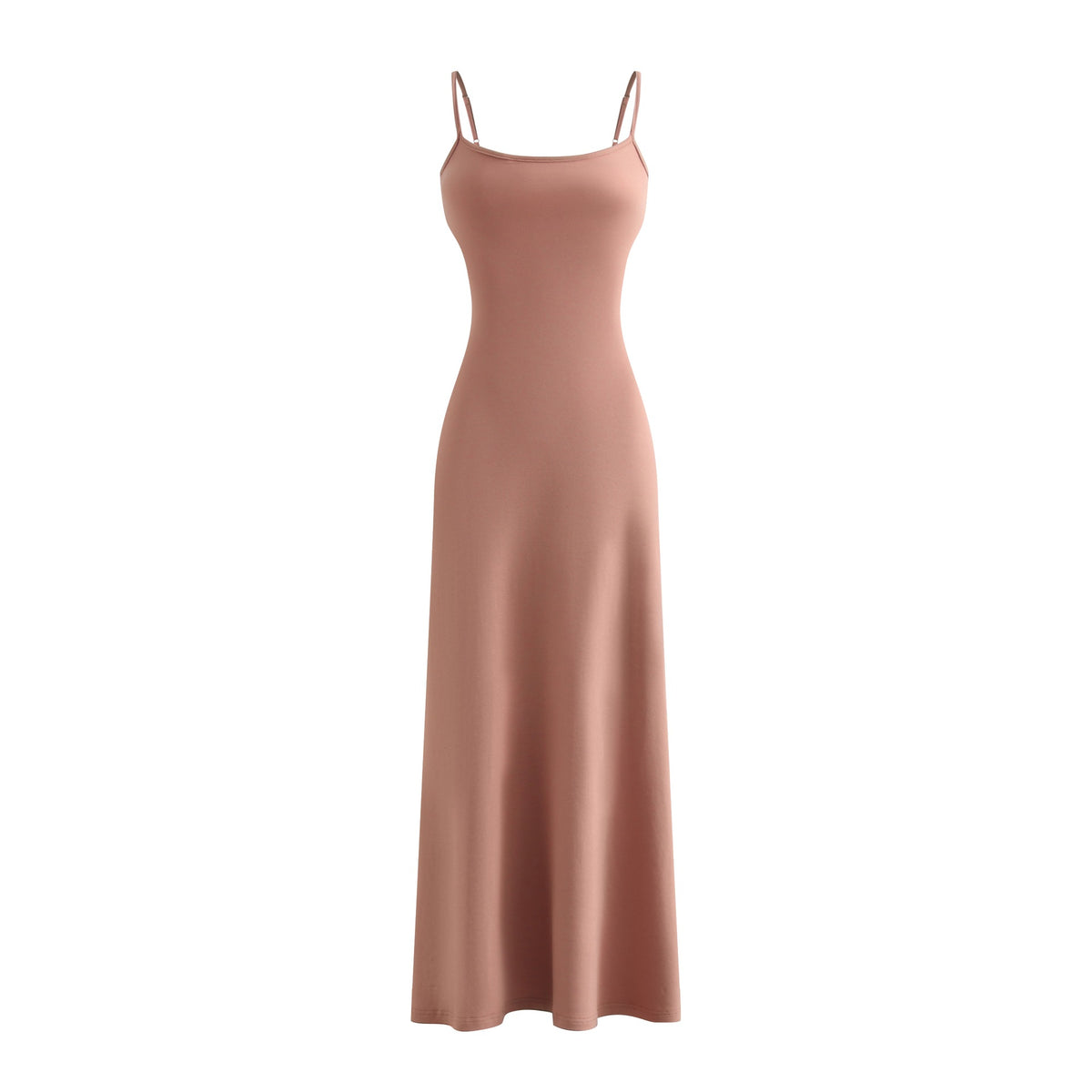Sexy Knit Strap Long Dress for Women, Summer Crop Top Bodycon Dress, Fitted Slimming Floor-Length Skirt