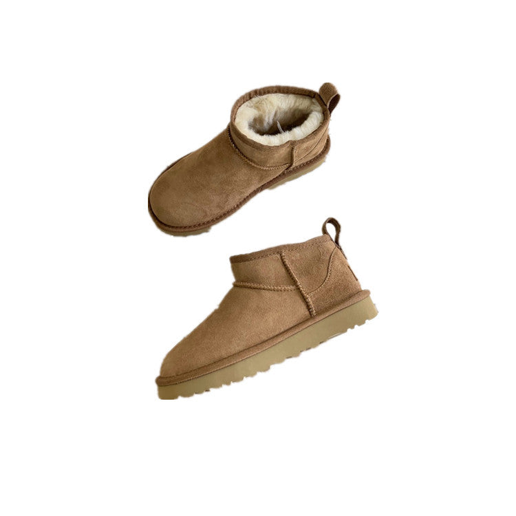 Snow boots warm plush thickened short snow cotton boots winter shoes women