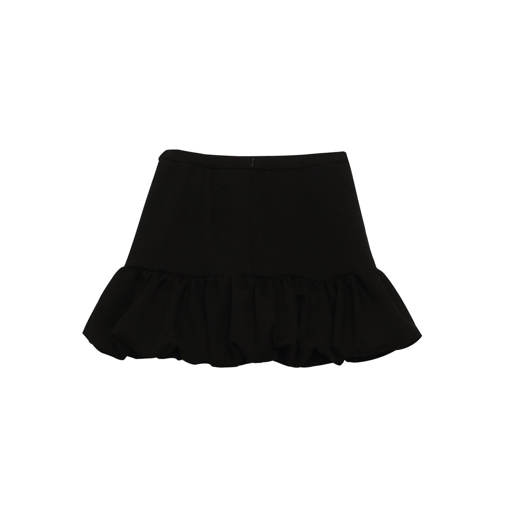 Black Bubble Skirt for Women High Waist Slimming Anti-Show Short Puffy A-Line Skirt