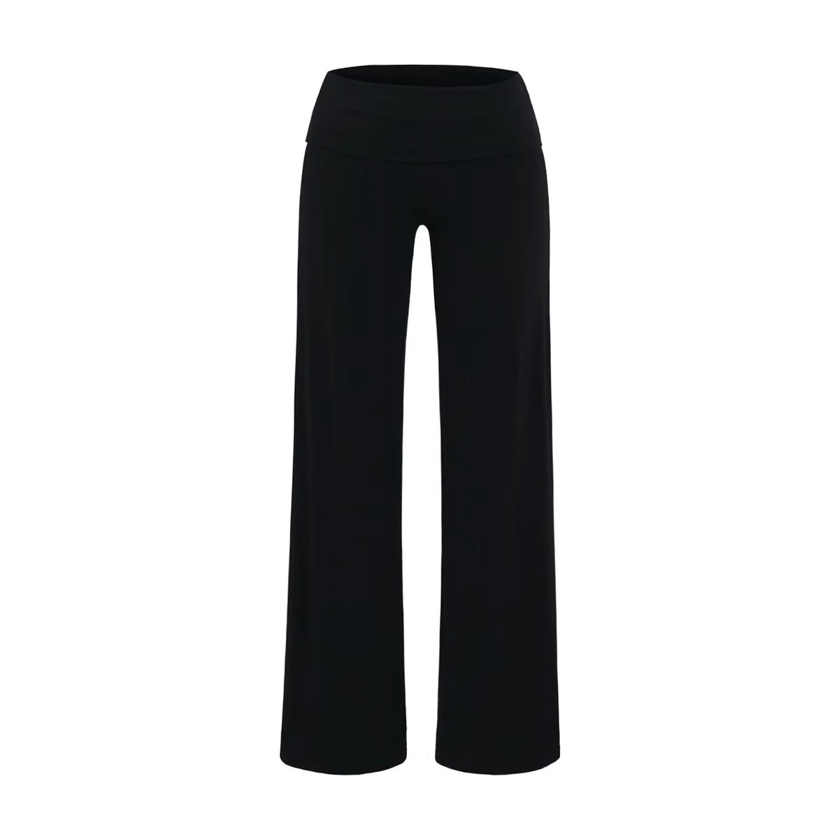 Flanged straight leg pants for women