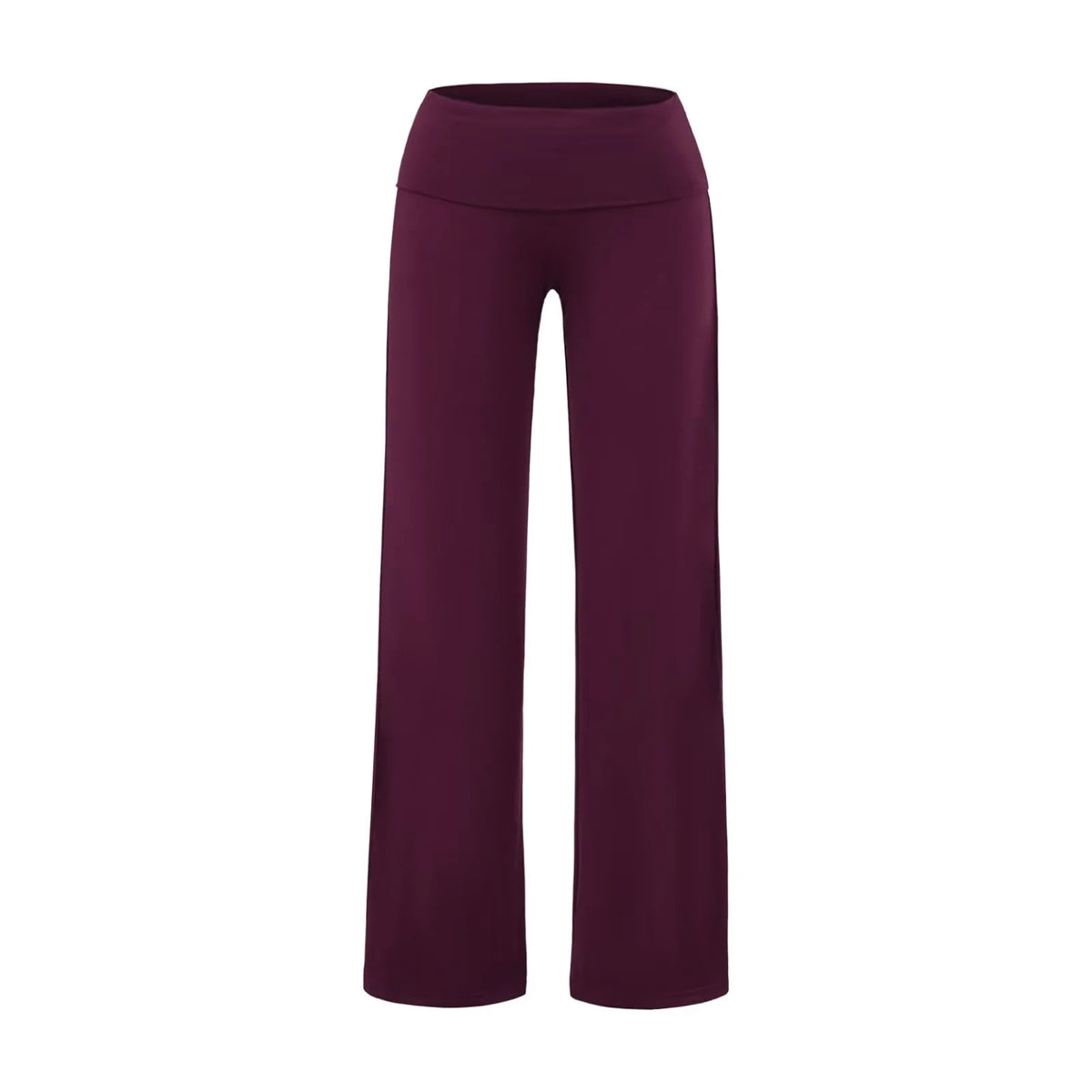 Flanged straight leg pants for women