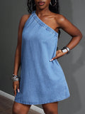 Sleeveless loose denim dress