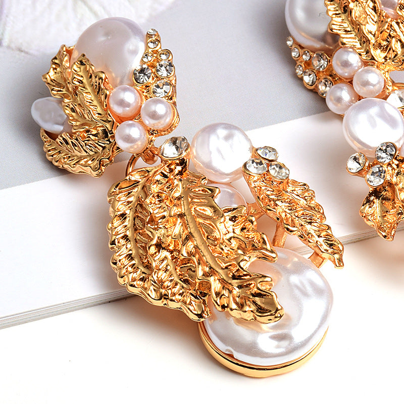 Fashion earrings ZA exaggerated pearl jewelry