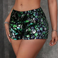 Cotton print shorts with wrapped buttocks for women