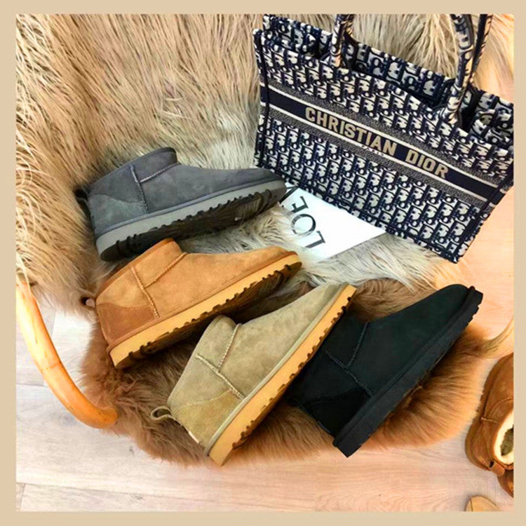 Snow boots warm plush thickened short snow cotton boots winter shoes women