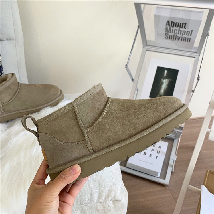 Snow boots warm plush thickened short snow cotton boots winter shoes women