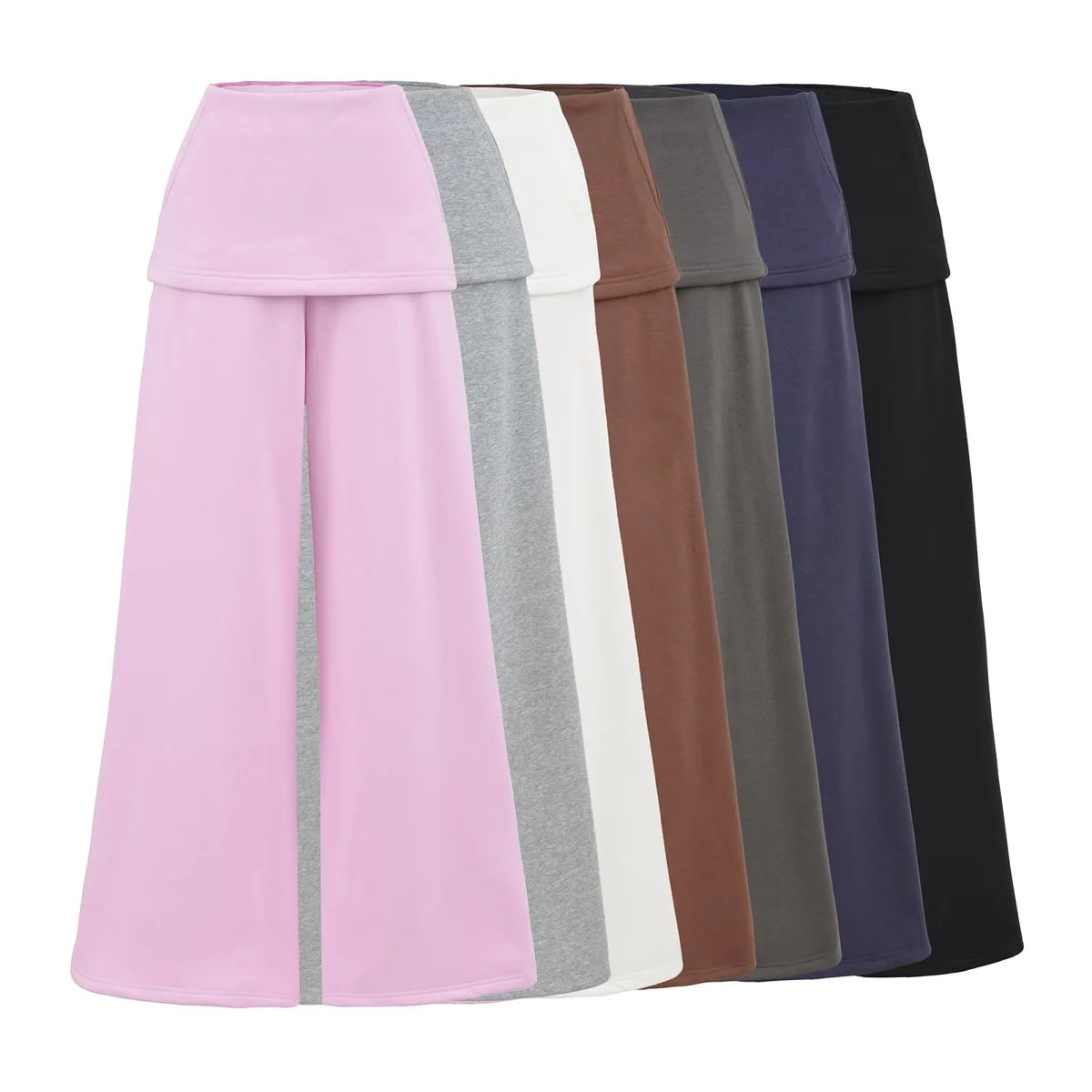 Fake two ankle binding wide leg skirts and pants