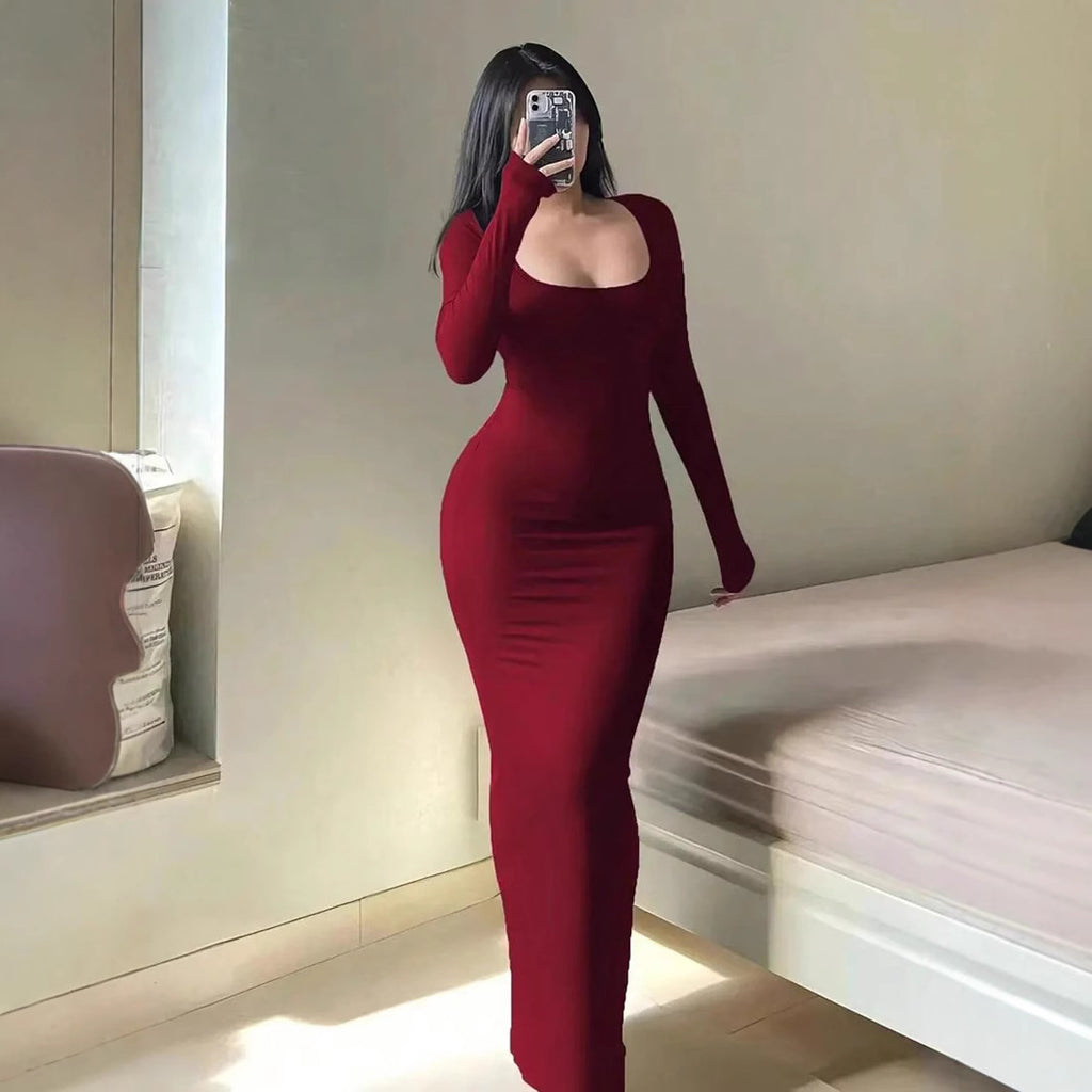 Solid color tight dress