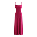 Sexy Knit Strap Long Dress for Women, Summer Crop Top Bodycon Dress, Fitted Slimming Floor-Length Skirt