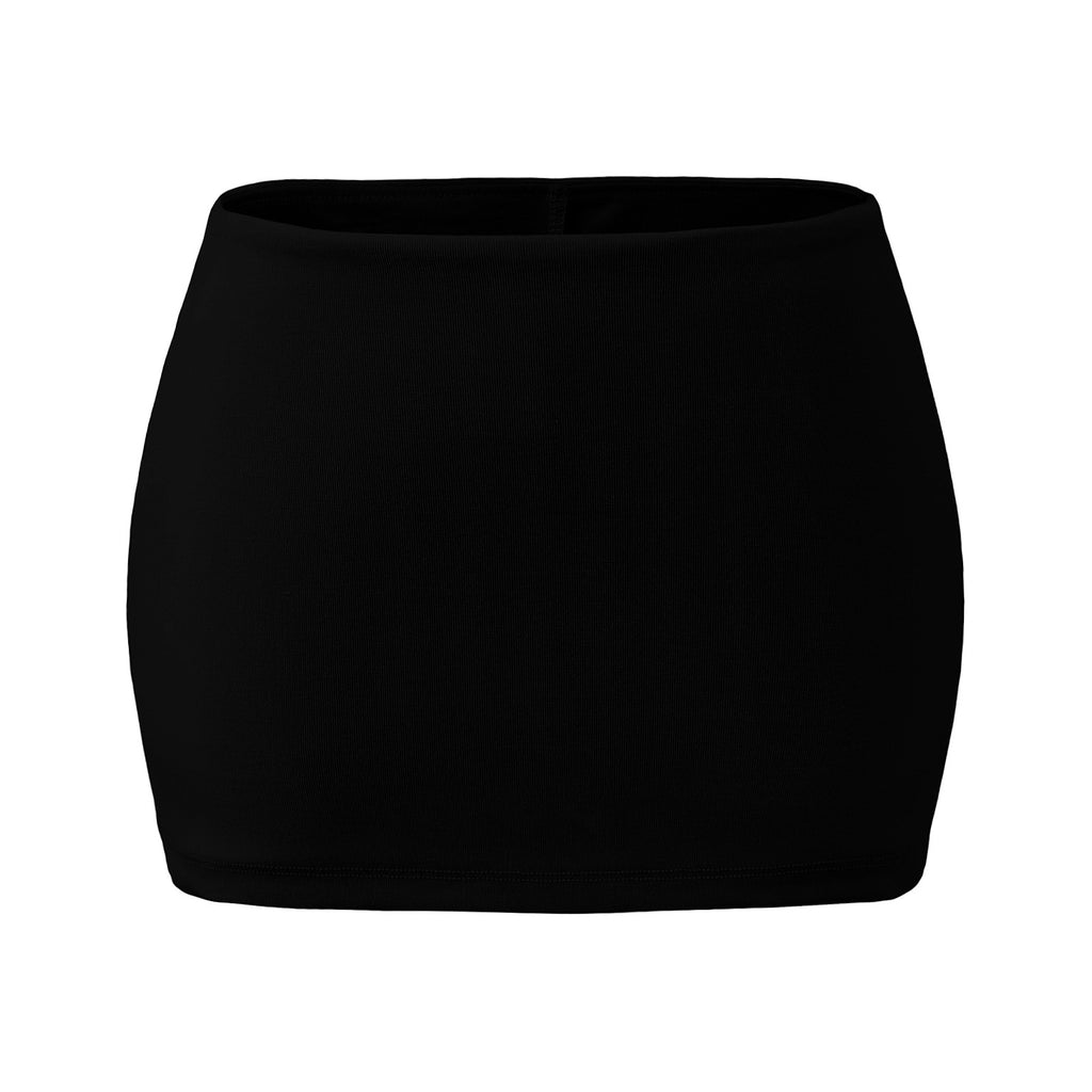 Bottom hugging low waist half skirt
