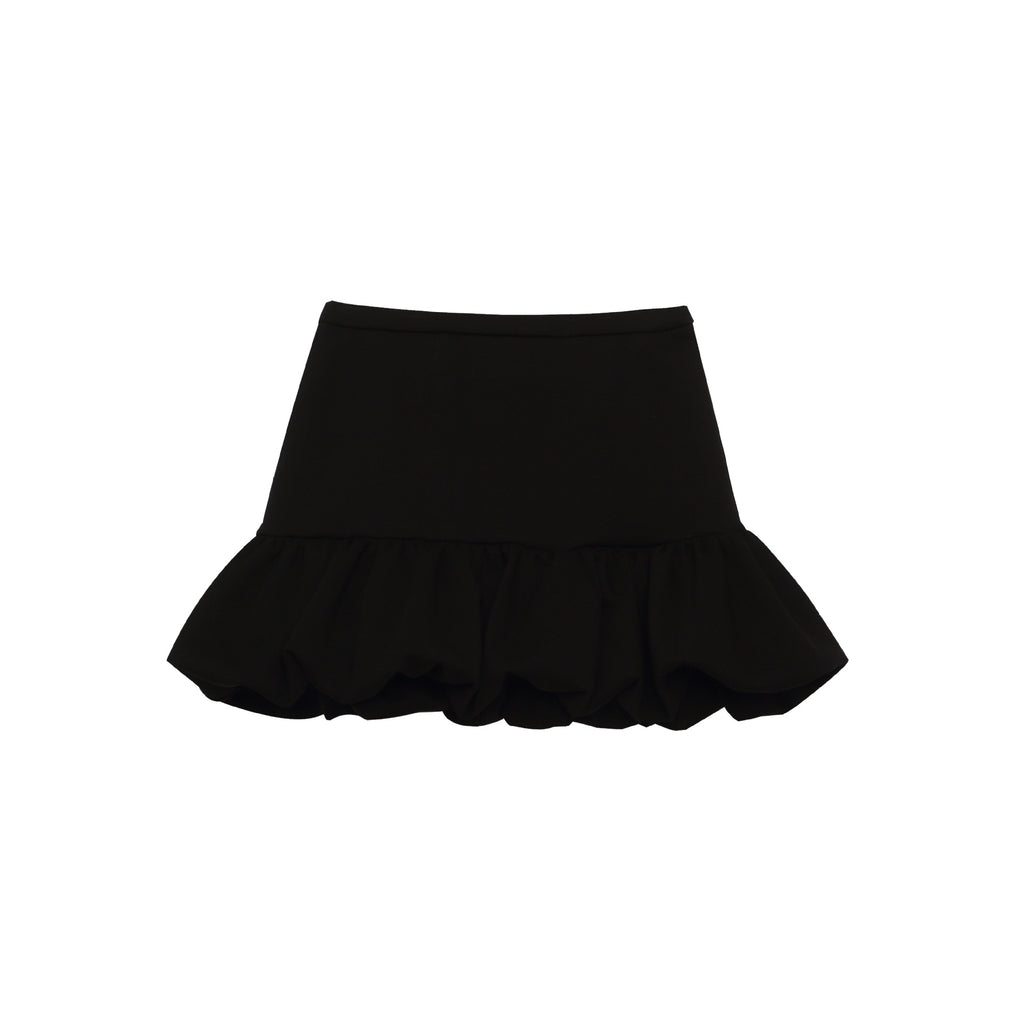 Black Bubble Skirt for Women High Waist Slimming Anti-Show Short Puffy A-Line Skirt