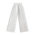 Flanged high waisted wide leg pants for women
