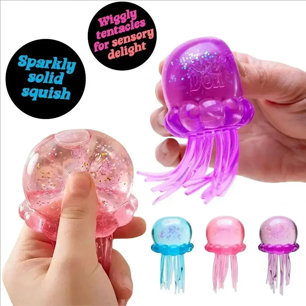 Squishies Jellyfish Square Squish Toy Fidget Toy, Water Sensory Soft Jelly Squeeze Stress Relief Fidget Toy Squeeze Blind Box