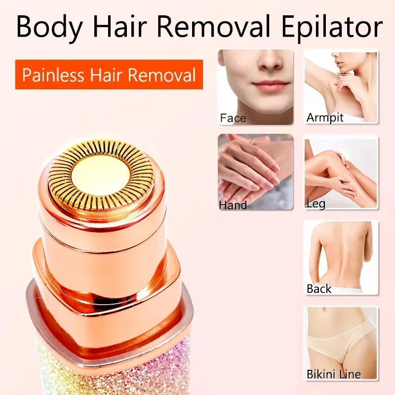 Portable 2 IN 1 Electric Epilator Eyebrow Trimmer Women's Body Facial Lip Epilator Rechargeable Mini Painless Razor Shave Shaver