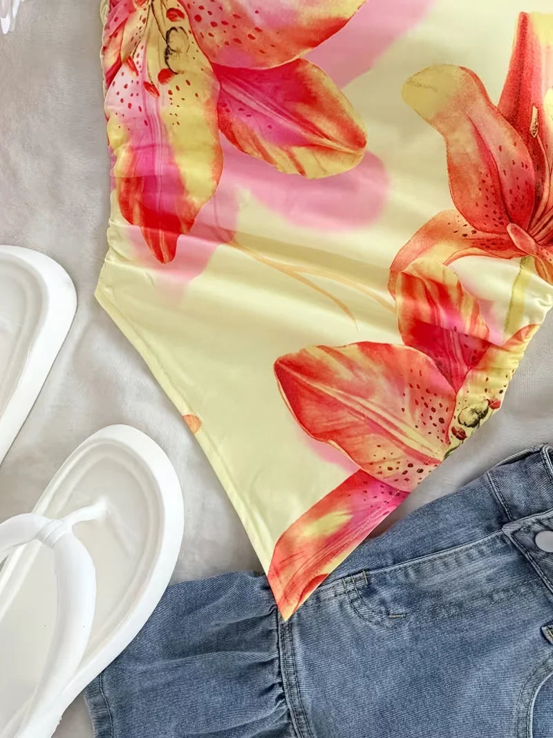 ❤️‍🔥 Scarlet One-Shoulder Ruffle Top 🌹✨