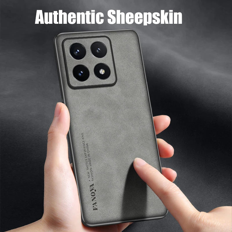 Case for Xiaomi 14T Protect  Lens Lambskin Leather Shell Coque for 14T Pro 13T Pro13Ultra Cover TPU Soft Bumper Shockproof Funda