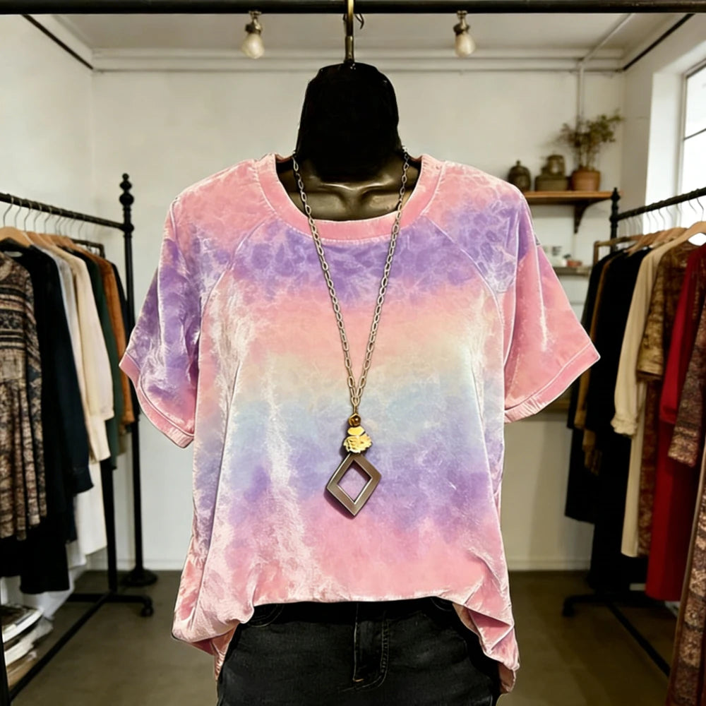 🐆🌈 **Gradient Animal Print Oversized Tee ✨💖**