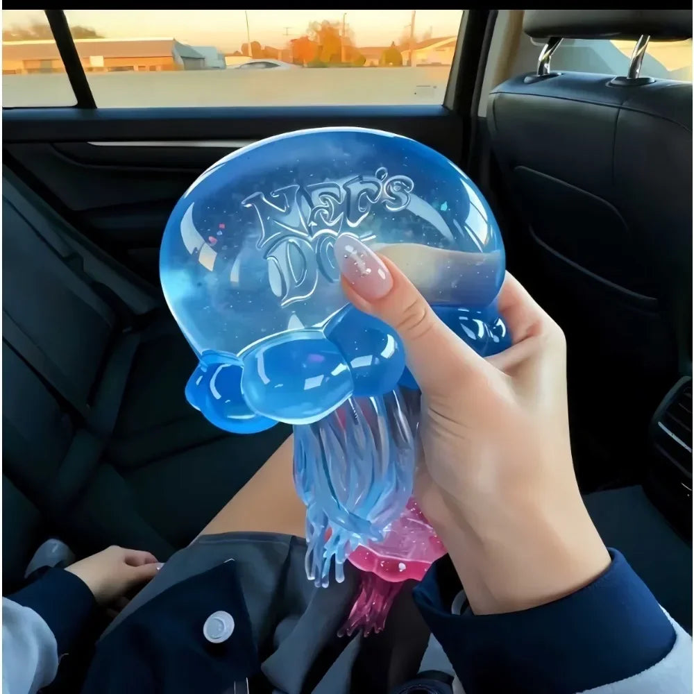 Squishies Jellyfish Square Squish Toy Fidget Toy, Water Sensory Soft Jelly Squeeze Stress Relief Fidget Toy Squeeze Blind Box