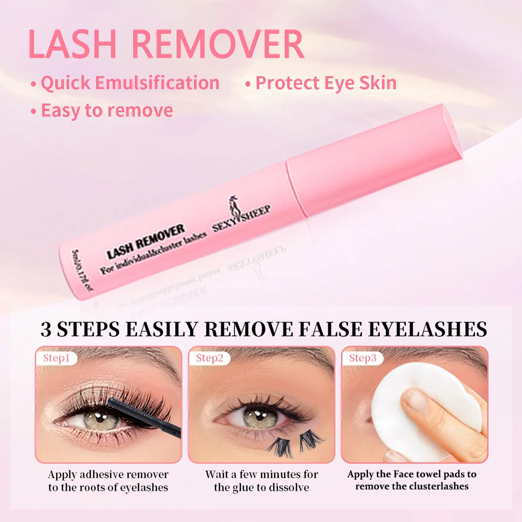 Lash Bond and Seal 10ml Individual Lashes Glue and Seal Super Strong Hold DIY Lash Extension and  Lash Glue Remover 5ml Kit Hold