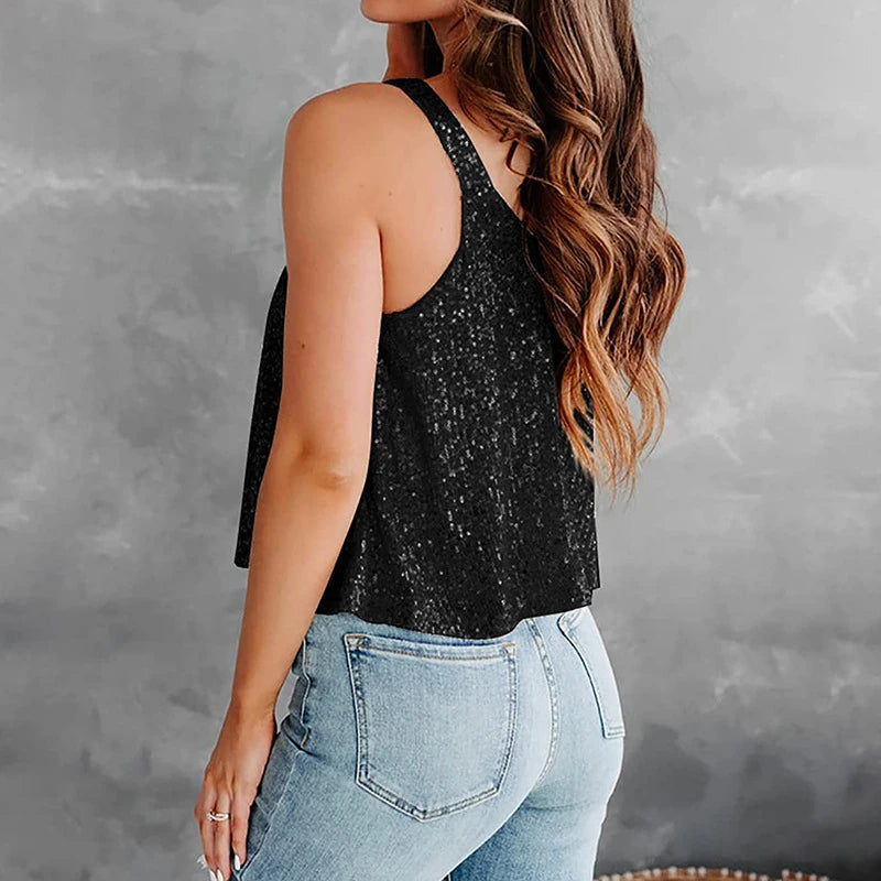 ✨💎 Glam Sequin Halter Party Top 🪩🥂