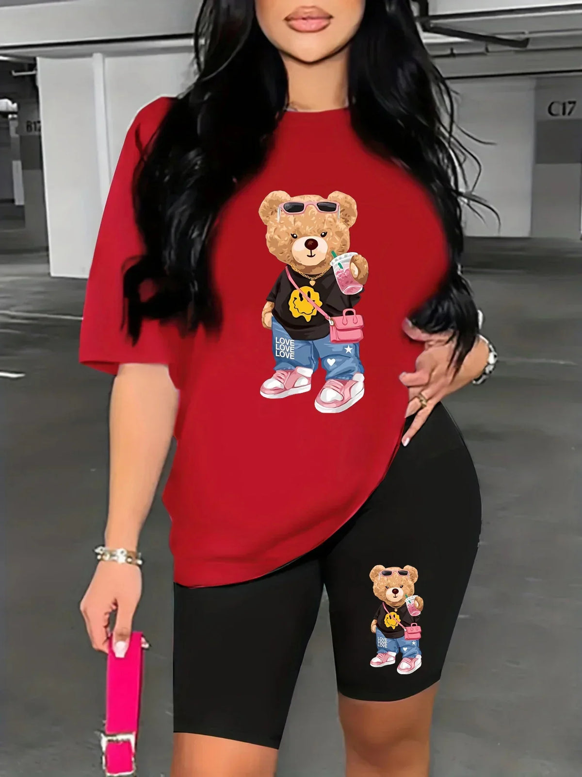 🐻💕 **Cozy Bear Tee & Shorts Set ✨🎀**