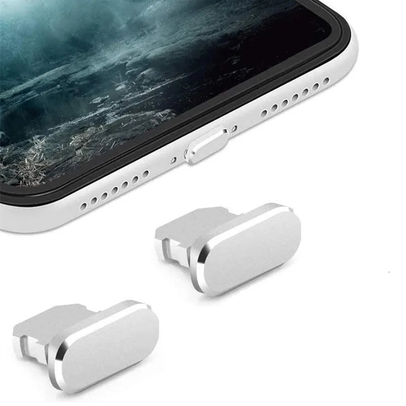 2PCS Metal Anti Dust Plug for IPhone 14 13 12 11 Pro Max XS 8 Plus IPad AirPods Series Lightning Port Cover Dock Plug Stopper